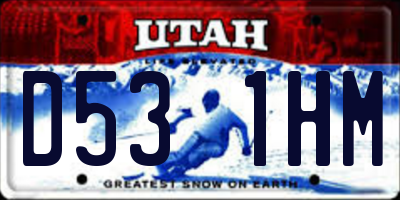 UT license plate D531HM