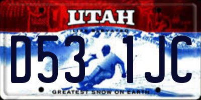 UT license plate D531JC