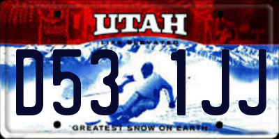 UT license plate D531JJ