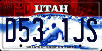 UT license plate D531JS