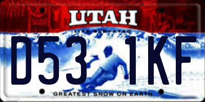 UT license plate D531KF