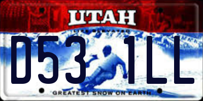 UT license plate D531LL