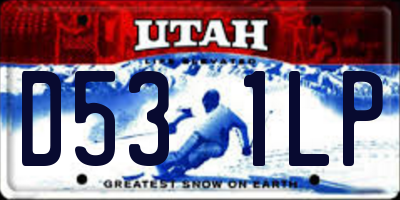 UT license plate D531LP