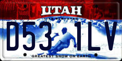 UT license plate D531LV