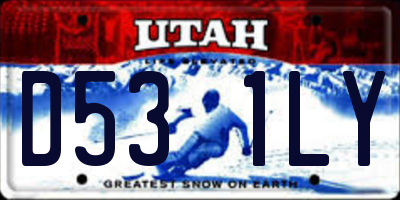 UT license plate D531LY