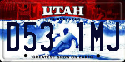 UT license plate D531MJ