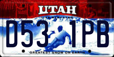 UT license plate D531PB