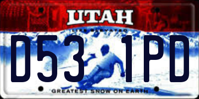 UT license plate D531PD