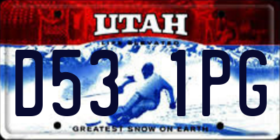 UT license plate D531PG