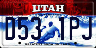 UT license plate D531PJ