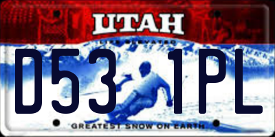 UT license plate D531PL