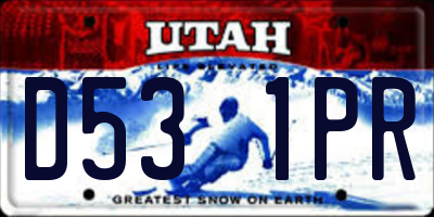 UT license plate D531PR