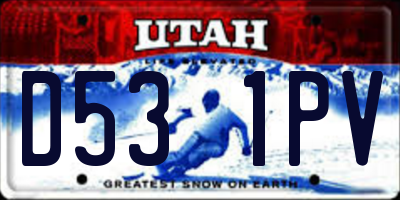 UT license plate D531PV