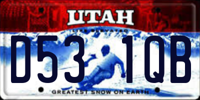 UT license plate D531QB