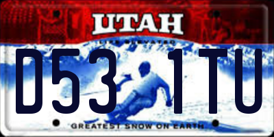 UT license plate D531TU