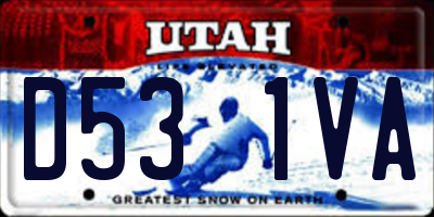 UT license plate D531VA