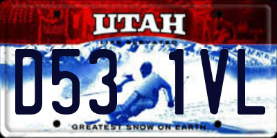 UT license plate D531VL