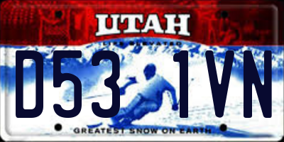 UT license plate D531VN