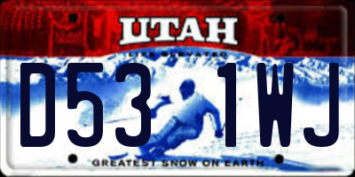UT license plate D531WJ