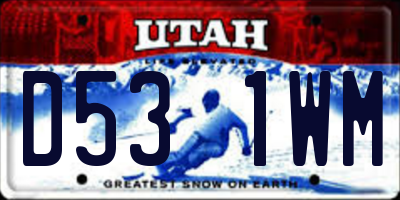 UT license plate D531WM