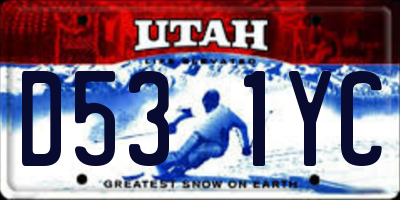 UT license plate D531YC