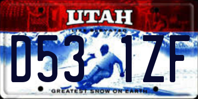 UT license plate D531ZF
