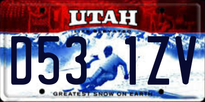 UT license plate D531ZV