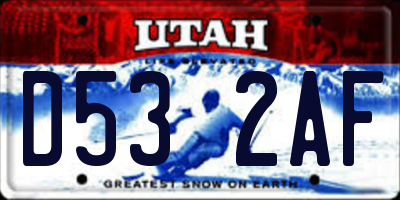 UT license plate D532AF