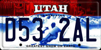 UT license plate D532AL