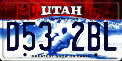 UT license plate D532BL