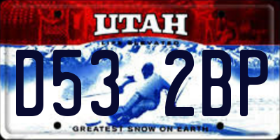 UT license plate D532BP