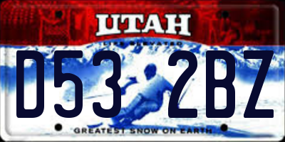 UT license plate D532BZ