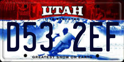 UT license plate D532EF