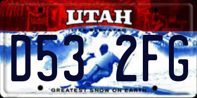 UT license plate D532FG