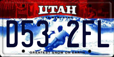 UT license plate D532FL