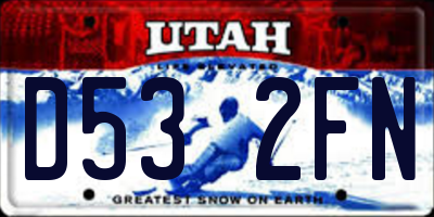 UT license plate D532FN
