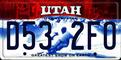 UT license plate D532FO