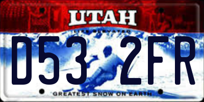 UT license plate D532FR