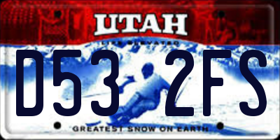 UT license plate D532FS