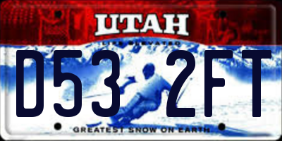 UT license plate D532FT
