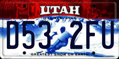 UT license plate D532FU