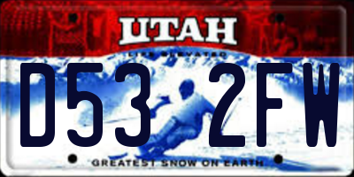 UT license plate D532FW