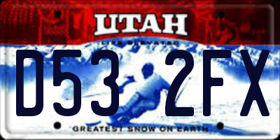 UT license plate D532FX