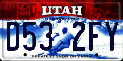UT license plate D532FY