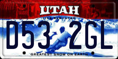 UT license plate D532GL