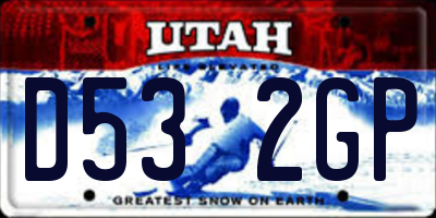 UT license plate D532GP