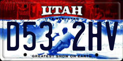 UT license plate D532HV