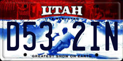 UT license plate D532IN