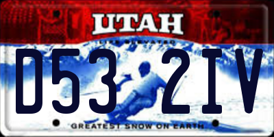 UT license plate D532IV