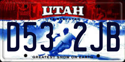 UT license plate D532JB